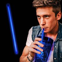 9" Glow Straw Party Pack - 25 Pack (Blue)