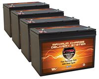 QTY4 VMAX MR127-100 12V 100AH AGM Deep Cycle Group 27 Batteries Compatible with Caroute N400-48V 180LB Brushless Electric Boat Trolling Motor