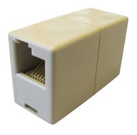 Allen Tel AT210-6-DEC 6 Conductor, 6 Position, MMJ In-Line Coupler, Ivory