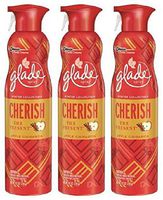 Glade Premium Air Freshener Spray - Winter Collection 2015 - Cherish The Present - Apple Cinnamon - Net Wt. 9.7 OZ (274 g) Each - Pack of 3