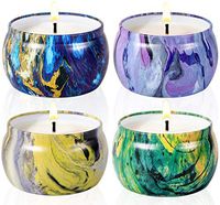 Scented Candles - 4.4oz Natural Soy Wax Lemon,Jasmine,Lavender & Vanilla Portable Travel Tin Candles, Best for Stress Relief and Aromatherapy, Gifts Set for Women (Set of 4)