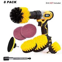 Drill Brush Attachment Set,GRyiyi 8 PCS Power Drill Scrub Brush Attachments, Drill Scrub Pads for Cleaning Pool Tile, Sinks, Bathtub, Shower & Kitchen Surface