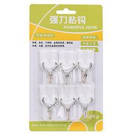 Meidexian888 Strong Adhesive Hook,6PCS Wall Door Sticky Hanger Holder Kitchen Bathroom White