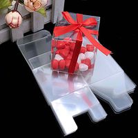 Yalulu 50pcs Clear Plastic Candy Gift Boxes Anti Scratch Wedding Favors Candy Holder Bags Wedding Party Gift Boxes