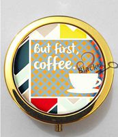 BlackKey OK But First Coffee 3-Compartment Decorative Pocket Gift Box Case Organizer for Pill, Color 2 -879