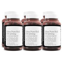 Ultra Pure Aker Krill Oil 500mg x 720 Capsules (6 Bottles) - sourced in The unpolluted Waters of Antarctic Providing a Rich Supply of Astaxanthin, Omega 3, and Vitamin D. SKU: KRI500x6