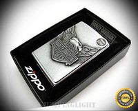 Street Chrome Harley-Davidson Classic Windproof Lighter - Premium Lighter Fluid (Comes Unfilled) - Made in USA!