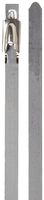 BAND-IT KE1188 Uncoated 304 Stainless Steel Ball-Lok Cable Tie, 3/16" Width, 42" Length, 0.010" Thick, 12" Maximum Diameter, Bag of 100