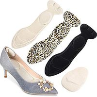 3 Pairs Heel Cushion Inserts and 1 Pair Metatarsal Pads Shoe Insoles Sponge Shoe Pads DIY Size Non-Slip Heel Pads for Women, 2 in 1