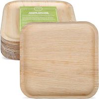 Pure Palm Planet Friendly Palm Leaf Plates; Bamboo-Style, Upscale Disposable Dinnerware; All-natural Biodegradable Plates (11" Square) (25 pack)