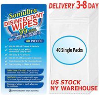40 pcs Individually Wrapped 75% Disinfection Wipes, Alcohol Wipes, Wet Wipes, Ship from US Warehouse