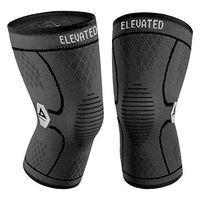 Elevated Sports Knee Compression Sleeve Support Single for Running, Jogging, Sports, Weightlifting, Joint Pain Relief, Arthritis and Injury Recovery (Black, Medium)