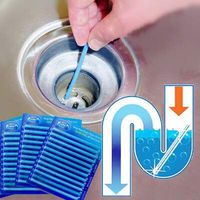 WSF-sewer cleaner sticks, 12/set Oil Decontamination Kitchen Toilet Bathtub Drain V Clean SPOT Cleaning Rod Convenient Sewer Hair Clear