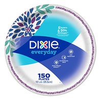 Dixie Everyday Disposable Paper Plates, 10-1/16" Dinner Size, Printed, 150 Count