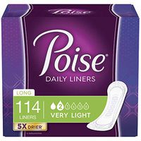 Poise Daily Incontinence Panty Liners, Very Light Absorbency, Long, 114 Count