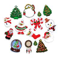 SUPVOX Christmas Iron on Patches Embroidery Ironing Patches Appliques Santa Tree Snowman Beer Jingle Bell Patches for DIY Jackets Jeans Bags Cloth 1 Set