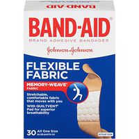 Band-Aid Brand Adhesive Bandages, Flexible Fabric, 30 Count, 1.9 cm  x 7.6 cm (Pack of 2)