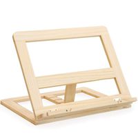 PrettyWit Reading Rest Wood Recipe Cookbook Binder for Pad Tablet Laptop Stand Holder - Natural Wood