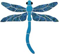 Dragonfly Ceramic Swimming Pool Mosaic (20" x 18", Light Blue)