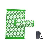 Xuan Yu Massage Acupressure Lotus Spike Massage Pads Rug Acupressure Mat+Pillow Back Neck Stress Relief Yoga Cushion Massager Relaxation (Color : Green1)