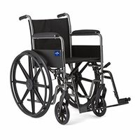 Medline Strong and Sturdy Wheelchair with Full-Length Arms and Swing-Away Leg Rests for Easy Transfers, 18” Seat