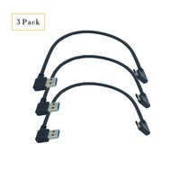 MXTECHNIC USB C 90 Degree Right Angle Cable Extension USB 3.0 Type c Cable 25cm Left & Right Angle Male for Data Sync and Charging (3 Packs)