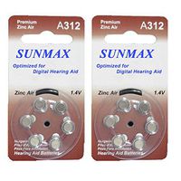 Sunmax 12 X Hearing Aid Batteries A312 312A Za312 312 Pr41 U