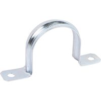 Morris Products Heavy Duty Rigid Pipe Strap - 2 Holes - 3 Inch - Secures Rigid, IMC Conduit - Zinc-Plated Steel - Reinforced Rib, Hole - Snap-On Installation - 1 Piece