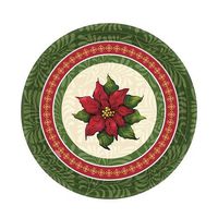 Hannah K. Christmas Poinsettia 7-Inch Round Paper Plates, 36 Plates Per Pack