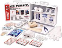Stark First Aid 25-Person (166 Pieces) ANSI/OSHA Compliant First Aid Kit First Aid Guide Booklet Emergency Medical Supply with Case