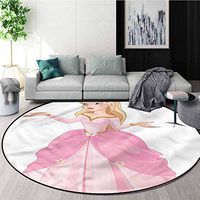 RUGSMAT Princess Anti-Skid Area Rug,Bird Love Teenage Girl Design Non-Slip Fabric Round Rugs for Floor Mat Carpet Round-51