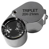 HTS 203E0 20x 21mm Chrome Triplet Jeweler's Loupe with Leather Case