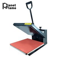 PlanetFlame Industrial-Quality CE Panel Clamshell Heat Press Machine, Professional T-Shirt Sublimation Plain Heat Transfer Presses Printing Machine 15" x 15" (Black)