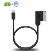 AMI Aux Cable for Audi and VW, Aoiutrn 2 in 1 Car Music Audio and Charging Adapter Cord Compatible with iPhone 11 Pro / 11 / XS/Max/X/ 8/7 /6 /6s / Plus / 5 / 5c / 5s