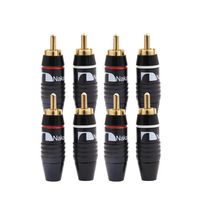 8PCS HI-End RCA Plug HiFi Gold Plated Audio Cable RCA Male Audio Connector Gold Adapter for 6mm Cable
