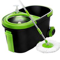 Broom and Dustpan with Long Handle Telescopic Upri Rotating mop - Stainless Steel Lazy mop, Household Absorbent mop