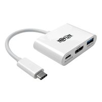 Tripp Lite USB C to HDMI Multiport Video Adapter Converter 4K x 2Kw/  USB-A Hub, & USB-C PD Charging, Thunderbolt 3 Compatible, USB Type C, USB-C, USB Type-C  (U444-06N-H4U-C)