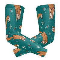 LEVEIS Fox Seamless Print Arm Sleeves UV Protection for Men Women Sunblock Protective Gloves Running Golf Cycling Driving Long Arm Cover 1 Pair