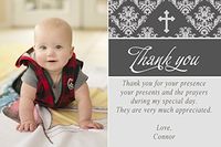 30 Personalized Thank You Cards Baptism First Holy Communion Cross Picture Design Holy Communion Party Christening Religious Photo Paper