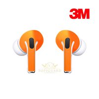 SopiGuard Skin for Apple Airpods Pro Earbuds Sticker Vinyl Wrap (3M Gloss Orange)
