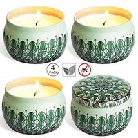 YIHANG Citronella Scented Candles Set 4 Natural Soy Wax Travel Tin 18 oz, Outdoor and Indoor