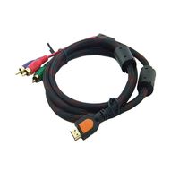 Caxico 3M 10Ft 19 Pin HDMI Type A Male to 3 RCA Male Plug Audio Video cable