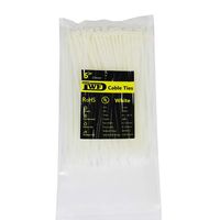 6 inch Zip Ties - Computer Cable Ties Nylon Ties Wrap Self-Locking Plastic Wire Ties Tenisle Strength for 18LB White 100 Pieces DWFeng