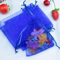 100pcs Drawstring Organza Gift Pouches for Wedding Party Favor, Gift,Jewelry, Candy, Tulle Bags (Royal Blue)
