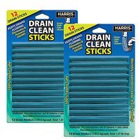Harris Drain Clean Sticks, Drain Clog Remover and Odor Eliminator for Sinks, Tubs and Showers, 24 Pack