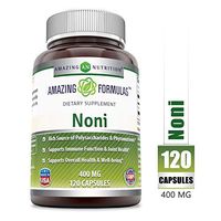 Amazing Nutrition Noni - 400mg Capsules - 120 Capsules Per Bottle (Non-GMO,Gluten Free) - Made from Tahitian Noni Fruit from The Morinda Citrifolia Plant