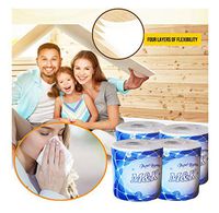 Hollow Replacement Roll Paper Toilet Paper Table Kitchen Paper,White Toilet Paper Toilet Roll Tissue Roll Pack of 1/4/8/10 2Ply Paper Towels Tissue Napkin (White, 4 Rolls)