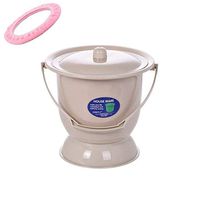 ZSPPPP Plastic Potty/Urinal Basin Pp Basin, Indoor Basin Child Urinal Diverticula Potty Basin, Pregnant Women, Female Urine Bucket, Adult with Lid, Heightened Non-Slip Portable Toilet (Color : Gray)