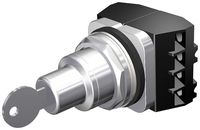 Siemens 52SC6CVA2 Heavy Duty Key Operated Selector Switch Unit, Water and Oil Tight, 3 Positions, Momentary Spring Return From Left and Right Operation, Key Removable In All Positions, C Cam, 2NO + 2NC Contact Blocks