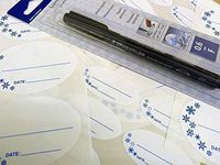 Minilabel 50X25mm & 75X50mm Oval Self-Stick Deep Freeze, Freezer Labels (Plus A Permanent Marker Pen), Stickers For Frozen Food Packaging